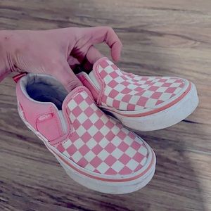 Pink checkered vans size 12 girls